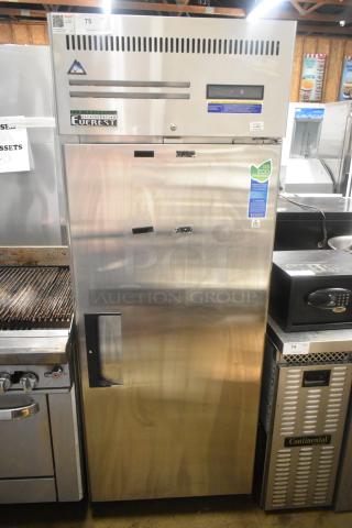 Everest ESR1 Stainless Steel Commercial Single Door Reach In Cooler on Commercial Casters. 115 Volts, 1 Phase. - Item #1193848