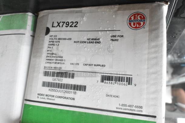 3 BRAND NEW SCRATCH AND DENT! Motors Including Two US Motors LX7922 460/380-420 Volts, US Motors 1412 460 Volt. 3 Times Your Bid! - Image 4 of 4