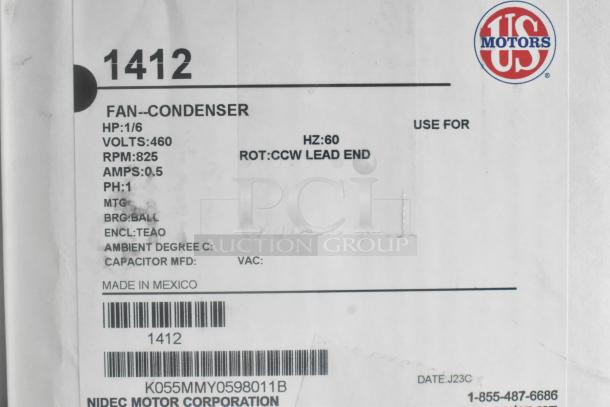 BRAND NEW SCRATCH AND DENT! US Motors 1412 Motor. 460 Volts. - Image 4 of 4