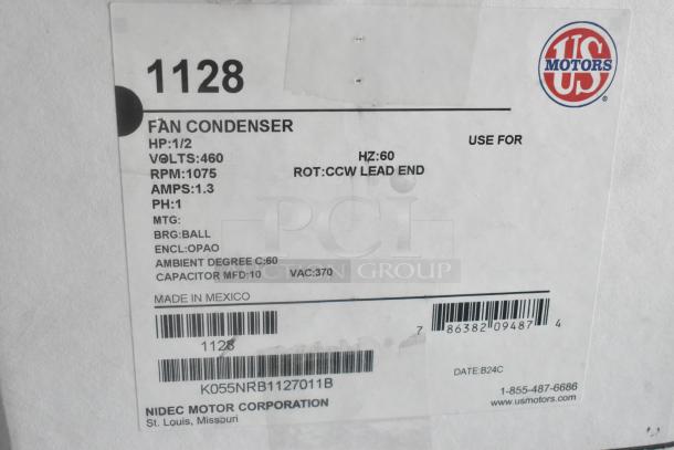 2 BRAND NEW SCRATCH AND DENT! US Motors 1128 Motor. 460 Volts, 1 Phase. 2 Times Your Bid! - Image 5 of 5
