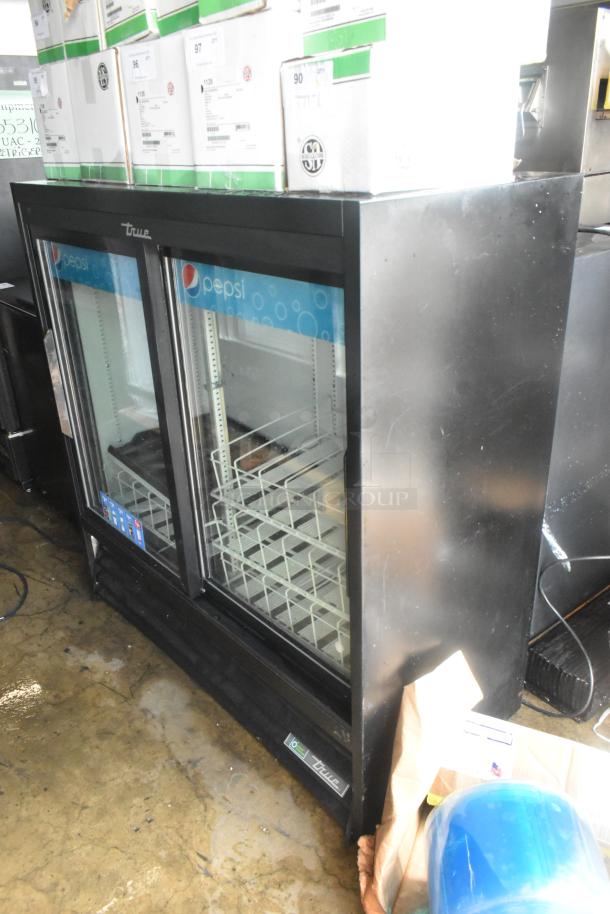 2017 True GDM-41SL-48-HC-LD Metal Commercial 2 Door Reach In Cooler Merchandiser w/ Poly Coated Racks. 115 Volts, 1 Phase. - Image 1 of 8