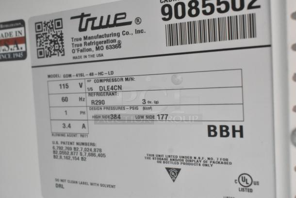 2017 True GDM-41SL-48-HC-LD Metal Commercial 2 Door Reach In Cooler Merchandiser w/ Poly Coated Racks. 115 Volts, 1 Phase. - Image 7 of 8