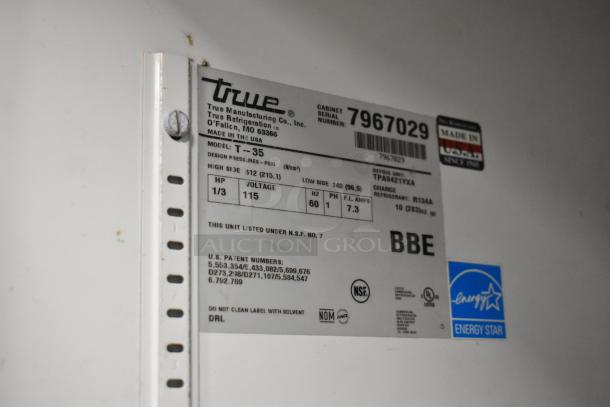 True T-35 Stainless Steel Commercial 2 Door Reach In Cooler w/ Poly Coated Racks. 115 Volts, 1 Phase. - Image 7 of 7