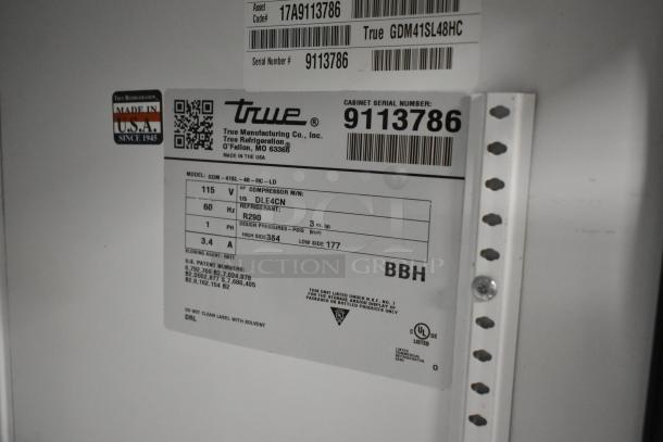 2017 True GDM-41SL-48-HC-LD Metal Commercial 2 Door Reach In Cooler Merchandiser w/ Poly Coated Racks. 115 Volts, 1 Phase. - Image 7 of 7