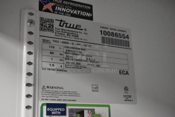 2020 True TSCI-600R-G-PH Metal Commercial Single Door Reach In Cooler Merchandiser w/ Poly Coated Racks. 115 Volts, 1 Phase. - Image 5 of 5
