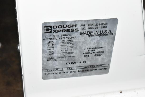 Dough Xpress DM-18 Metal Commercial Countertop Dough Press. 120 Volts, 1 Phase. - Image 8 of 8