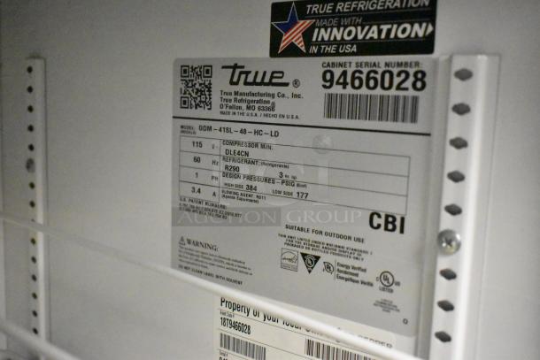 2018 True GDM-41SL-48-HC-LD Metal Commercial 2 Door Reach In Cooler Merchandiser w/ Poly Coated Racks. 115 Volts, 1 Phase. - Image 8 of 8