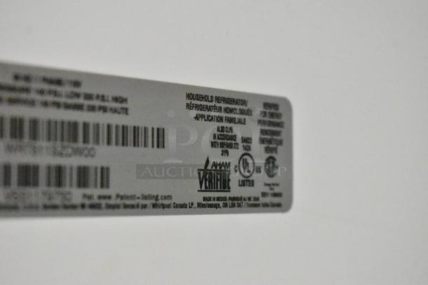 Whirlpool WRT511SZDW00 Cooler w/ Freezer. 115 Volts, 1 Phase. - Image 11 of 11