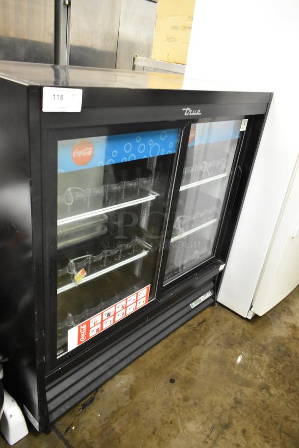 2017 True GDM-41SL-48-HC-LD Metal Commercial 2 Door Reach In Cooler Merchandiser w/ Poly Coated Racks. 115 Volts, 1 Phase. - Image 1 of 7