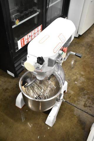 2019 HL-B20M Metal Commercial Countertop 20 Quart Planetary Dough Mixer w/ Mixing Bowl, Bowl Guard, Paddle and Whisk Attachments. 110 Volts, 1 Phase. - Item #1193973