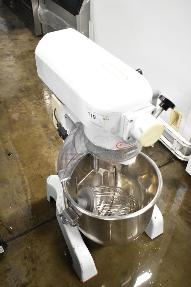 2019 HL-B20M Metal Commercial Countertop 20 Quart Planetary Dough Mixer w/ Mixing Bowl, Bowl Guard, Paddle and Whisk Attachments. 110 Volts, 1 Phase. - Image 4 of 9