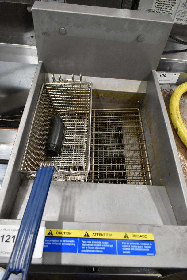 2021 Pitco Frialator E35 Stainless Steel Commercial Floor Style Electric Powered Deep Fat Fryer w/ 1 Metal Fry Basket on Commercial Casters. 208 Volts, 1 Phase. - Image 4 of 11