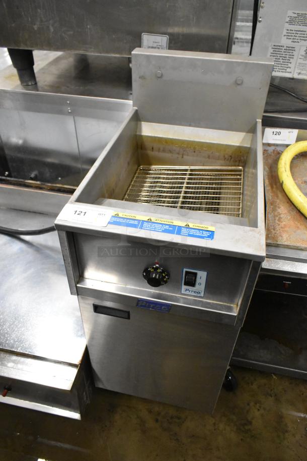 2021 Pitco Frialator E35 Stainless Steel Commercial Floor Style Electric Powered Deep Fat Fryer w/ 1 Metal Fry Basket on Commercial Casters. 208 Volts, 1 Phase. - Image 5 of 11