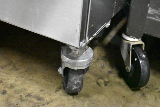 2021 Pitco Frialator E35 Stainless Steel Commercial Floor Style Electric Powered Deep Fat Fryer w/ 1 Metal Fry Basket on Commercial Casters. 208 Volts, 1 Phase. - Image 9 of 11