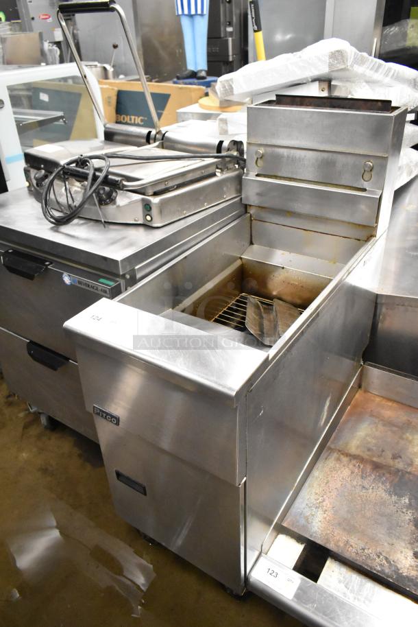 2017 Pitco Frialator SG14 Stainless Steel Commercial Floor Style Natural Gas Powered Deep Fat Fryer on Commercial Casters. 110,000 BTU. - Image 1 of 10