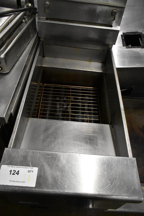 2017 Pitco Frialator SG14 Stainless Steel Commercial Floor Style Natural Gas Powered Deep Fat Fryer on Commercial Casters. 110,000 BTU. - Image 7 of 10