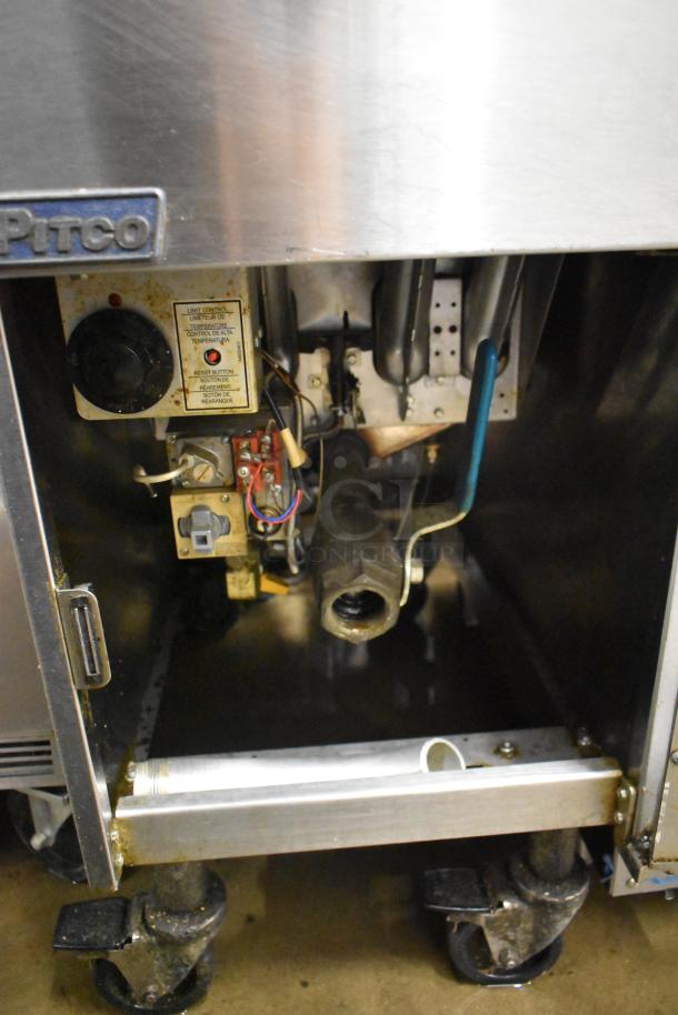 2017 Pitco Frialator SG14 Stainless Steel Commercial Floor Style Natural Gas Powered Deep Fat Fryer on Commercial Casters. 110,000 BTU. - Image 8 of 10