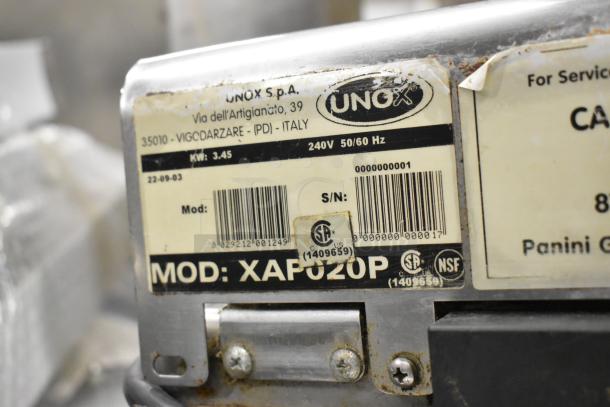 Unox XAP020P Stainless Steel Commercial Countertop Double Panini Press. 240 Volts. - Image 8 of 8
