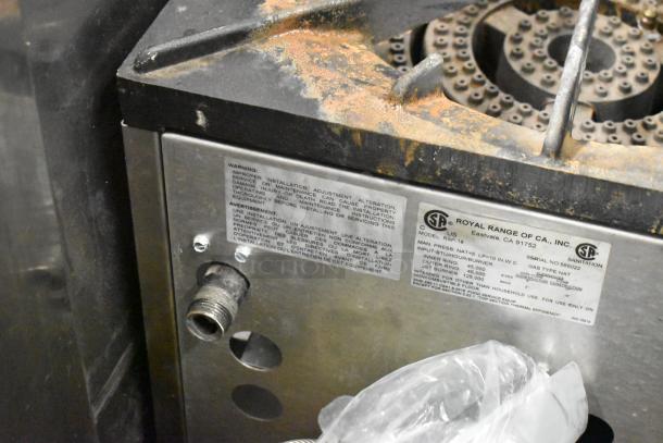 Royal RSP-18 Stainless Steel Commercial Natural Gas Powered Single Burner Stock Pot Range on Commercial Casters. - Image 7 of 8