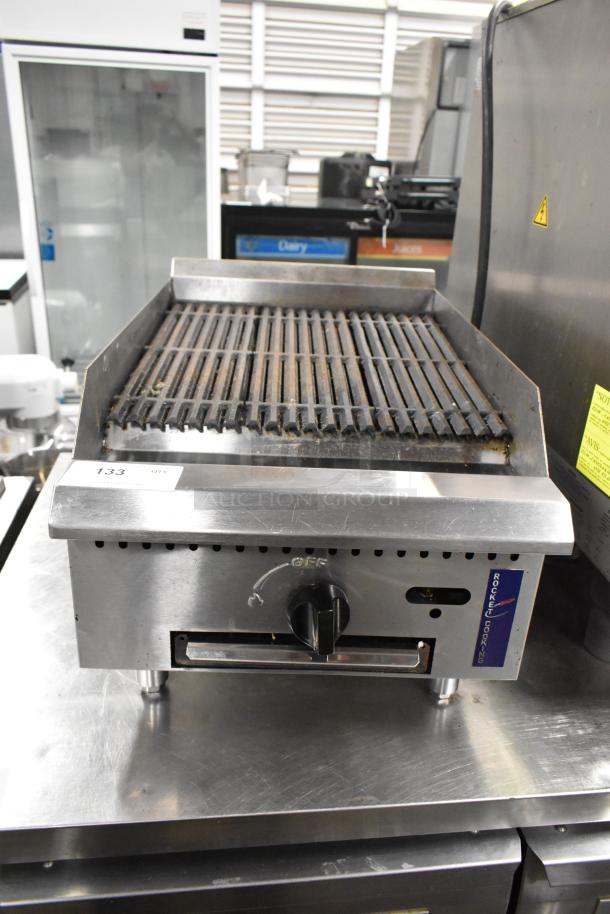 Rocket Cooking RCPCB18G-CT Stainless Steel Commercial Countertop Natural Gas Powered Charbroiler Grill. - Image 1 of 7