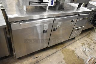 2018 Continental CRA68 Stainless Steel Commercial 3 Door Undercounter Cooler on Commercial Casters. 115 Volts, 1 Phase. - Item #1193989