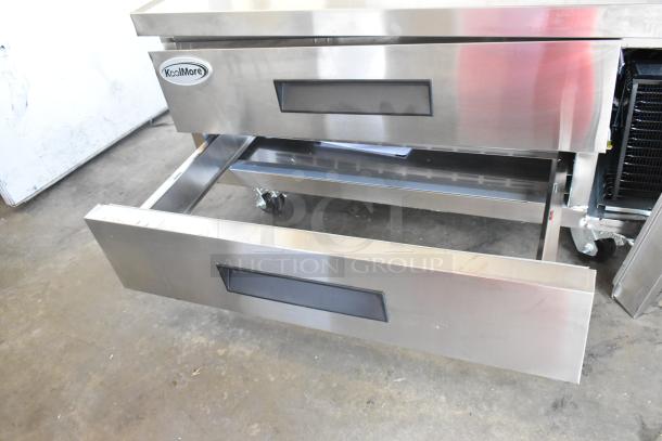 BRAND NEW SCRATCH AND DENT! 2024 KoolMore SY-247054 Stainless Steel Commercial 2 Drawer Chef Base on Commercial Casters. 115 Volts, 1 Phase. - Image 8 of 10