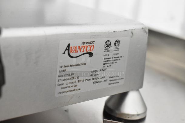 Avantco 177SL312 Metal Commercial Countertop Meat Slicer w/ Blade Sharpener. 115 Volts, 1 Phase. - Image 15 of 15