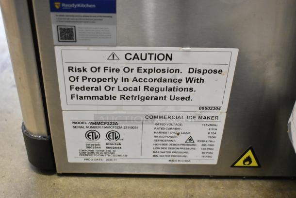 BRAND NEW SCRATCH AND DENT! 2023 Avantco 194MCF322A Stainless Steel Modular Full Cube Ice Machine - 344 lb. 115 Volts, 1 Phase. - Image 6 of 6