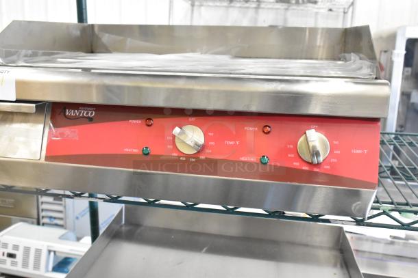 Brand new Avantco 177EG24N 24" stainless steel electric countertop griddle, 208/240V, 1 Phase, scratch and dent condition.