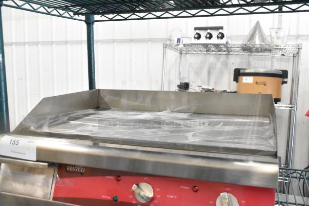 Avantco 177EG24N stainless steel 24" electric countertop griddle, 208/240 volts, 1 phase, brand new with scratches.