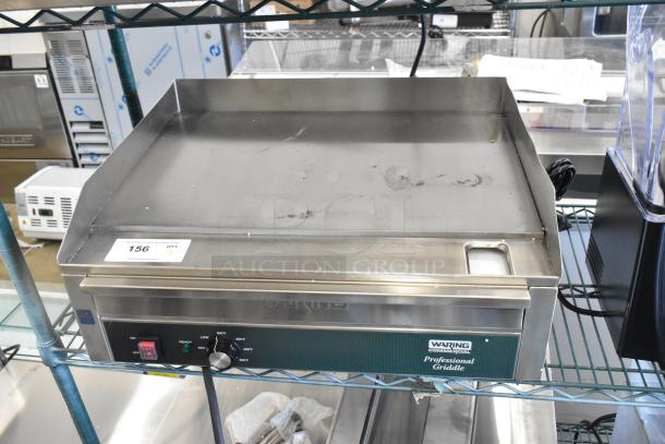 BRAND NEW Waring WGR240X Stainless Steel Flat Top Griddle, 240V, minor cosmetic scratches, countertop electric design.