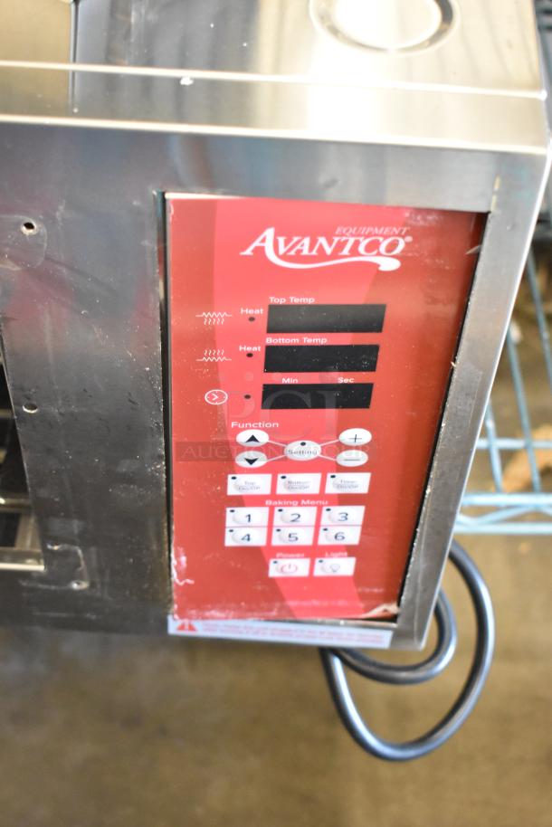 BRAND NEW Avantco 177DDPO18SA stainless steel countertop pizza oven with digital controls, 120 volts, minor scratches.