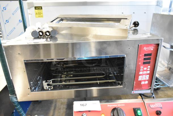 Brand new Avantco 177DDPO18SA stainless steel 18" countertop pizza/bakery oven, digital controls, 120V.