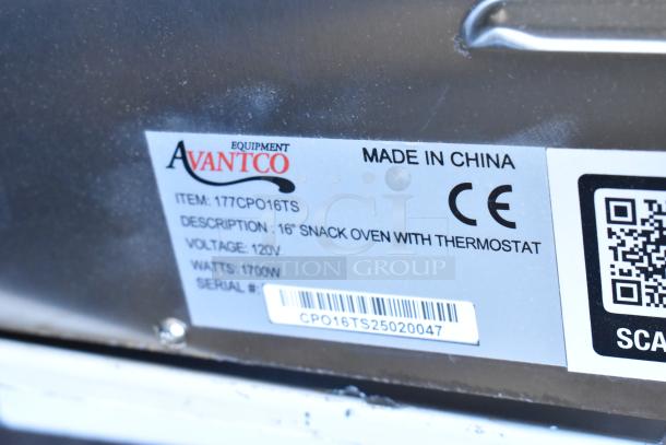 BRAND NEW SCRATCH AND DENT! Avantco 177CPO16TS Stainless Steel Countertop Pizza / Snack Oven with Adjustable Thermostatic Control. 120 Volts, 1 Phase. - Image 8 of 8