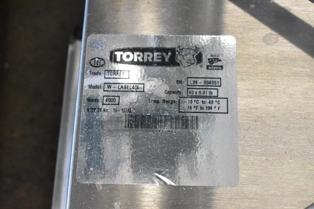 BRAND NEW SCRATCH AND DENT! Torrey W-LABEL40L 40 lb. WiFi Price Computing Scale with Thermal Label Printer, - Image 9 of 9