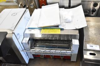 Brand new Avantco 184T3600D stainless steel commercial conveyor toaster, 14.5" wide, 3" opening, 1200 slices/hour.