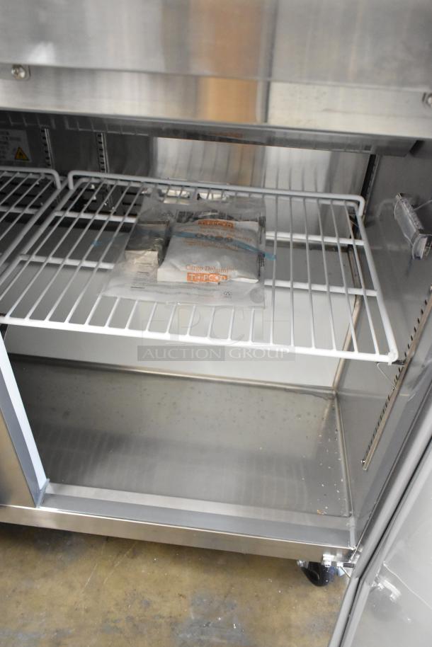BRAND NEW SCRATCH AND DENT! 2024 Avantco 178APT48HC Stainless Steel Commercial Sandwich Salad Prep Table Bain Marie Mega Top on Commercial Casters. 115 Volts, 1 Phase. - Image 7 of 10