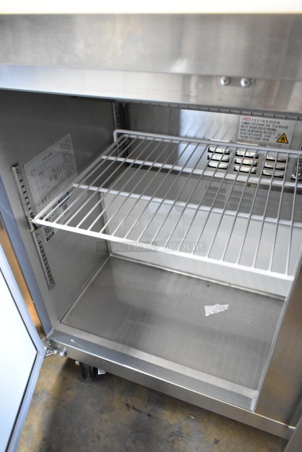 BRAND NEW SCRATCH AND DENT! 2024 Avantco 178APT48HC Stainless Steel Commercial Sandwich Salad Prep Table Bain Marie Mega Top on Commercial Casters. 115 Volts, 1 Phase. - Image 8 of 10