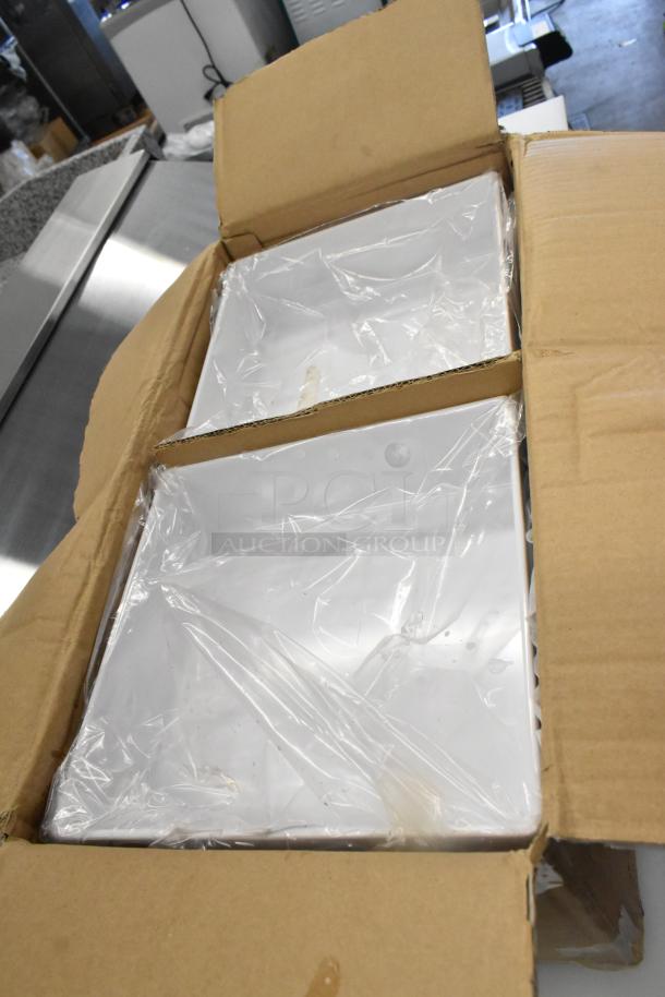 BRAND NEW SCRATCH AND DENT! Box of 6 Tablecraft M4004WH Contemporary Melamine Collection 4 Qt. White Straight Sided Bowl - 10" x 10" x 3" - Image 3 of 7