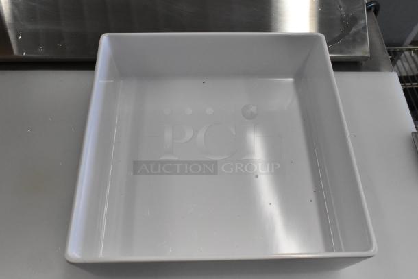 BRAND NEW SCRATCH AND DENT! Box of 6 Tablecraft M4004WH Contemporary Melamine Collection 4 Qt. White Straight Sided Bowl - 10" x 10" x 3" - Image 5 of 7