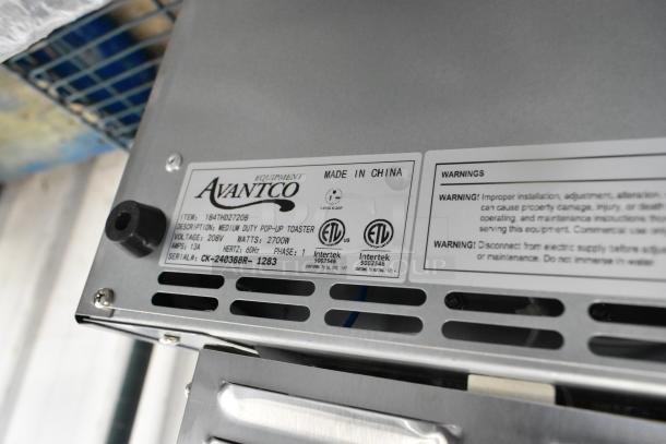 BRAND NEW SCRATCH AND DENT! 2024 Avantco 184THD27208 Medium-Duty Bread/Bagel Switch 4-Slice Commercial Toaster with Wide 1 1/2" Slots - 208 Volts, 1 Phase. - Image 6 of 6