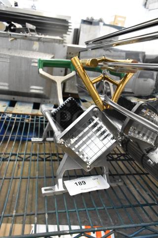 BRAND NEW Garde 181FC12 1/2" Heavy-Duty French Fry Cutter, scratch and dent condition, metal frame, grid blade visible.