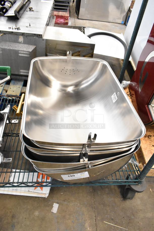 4 BRAND NEW SCRATCH AND DENT! 922EC15LD Acopa 8 Qt. Supreme Full Size Roll Top Gold Trim Chafer Cover. 4 Times Your Bid! - Image 2 of 6