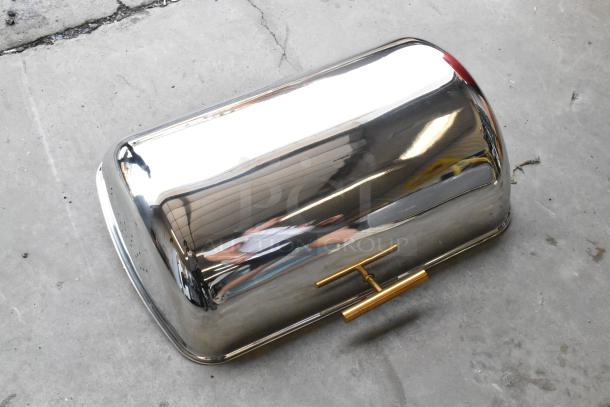4 BRAND NEW SCRATCH AND DENT! 922EC15LD Acopa 8 Qt. Supreme Full Size Roll Top Gold Trim Chafer Cover. 4 Times Your Bid! - Image 3 of 6