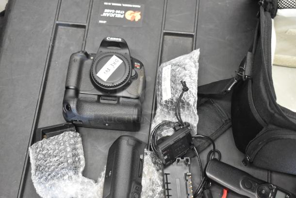 Hard Black Case w/ Contents Including Canon Camera Body, Wires - Image 12 of 14