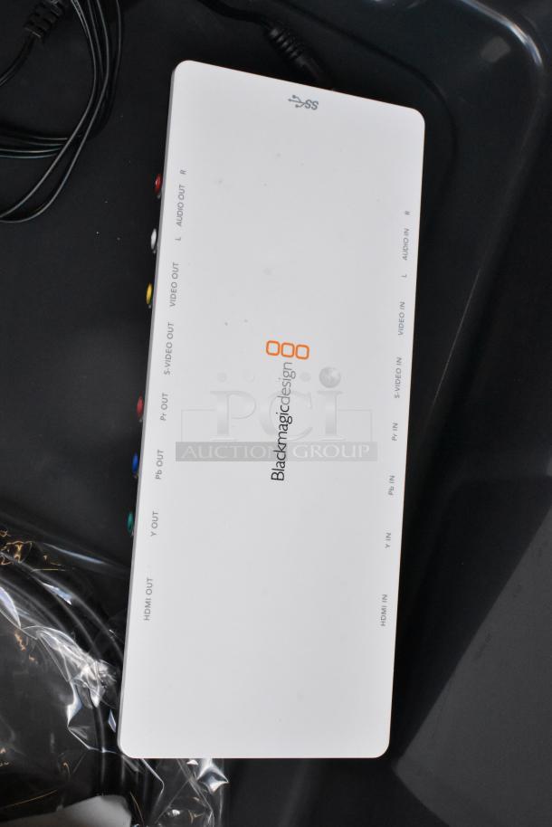 HDMI Video Converter, Blackmagic Design, USB connection, multiple input/output ports, in poly bin, good condition.