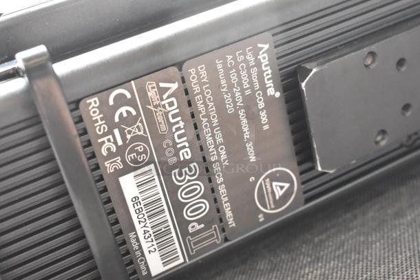 Aputure 300 II Daylight Monolight, Light Storm COB 300 II label, 320W, dry location use, serial: 6EB02Y43712, in case.