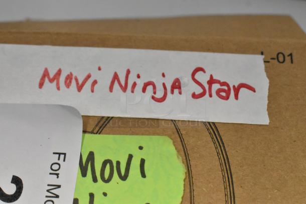 Movi Ninja Star package with handwritten label, includes cable. Auction for two items, doubling your bid.