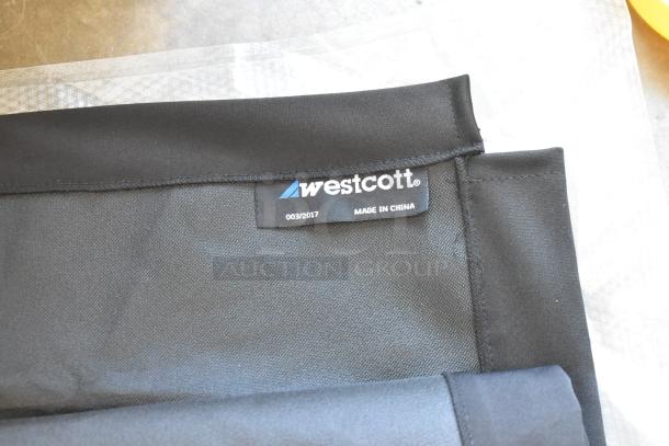 Hard poly bin with Westcott fabric. Fabric tag reads "Westcott," "Made in China," and "003/2017."