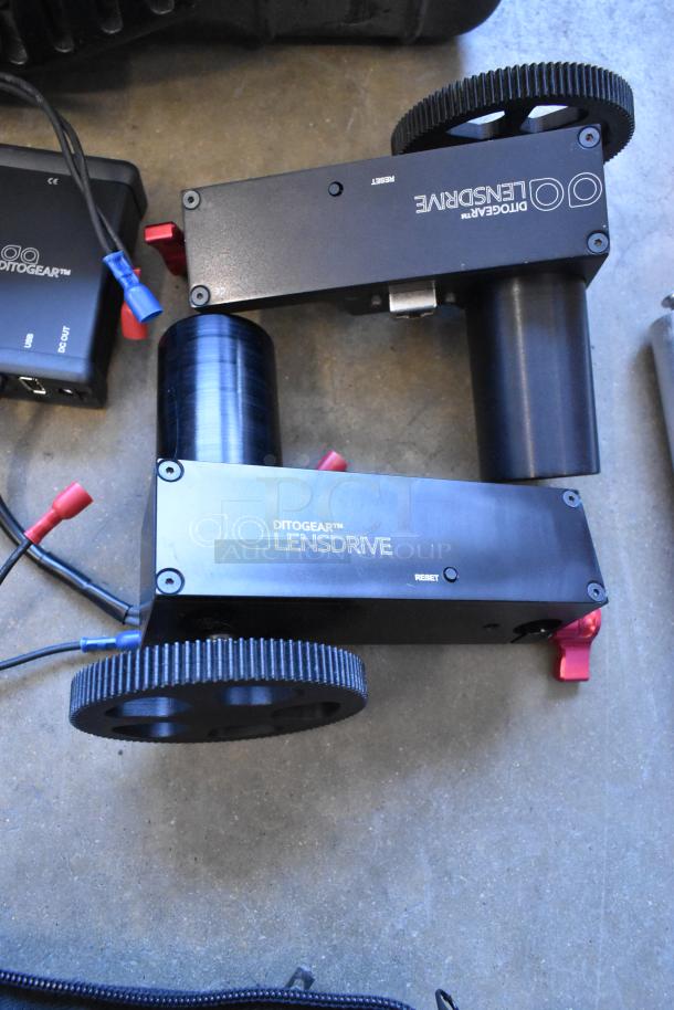 Lot of Ditogear units including 3 modules, 2 LensDrives, Sony controller in a hard case. Items in good condition.